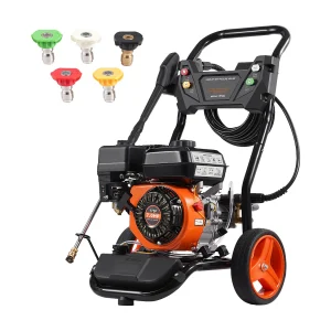 Benzine – Hoogdrukreiniger SucceBuy 3950 PSI 10 L/min 2,6 GPM 5 Spuitkappen voor Reiniging Benzine – Hoogdrukreiniger SucceBuy 3950 PSI 10 L/min 2,6 GPM 5 Spuitkappen voor Reiniging