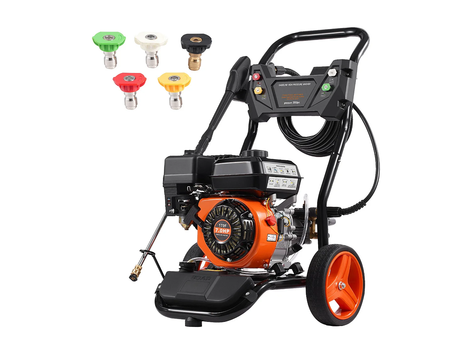 Benzine - Hoogdrukreiniger SucceBuy 3950 PSI 10 L/min 2,6 GPM 5 Spuitkappen voor Reiniging