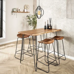 Bartafel Edge – Massief Acaciahout – Industrieel – 130x70x92