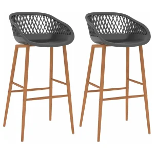 Barstoelen 2 st grijs Barstoelen 2 st grijs