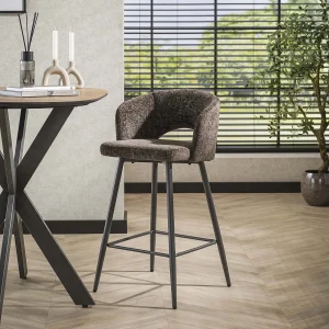 Barstoel Boucle Salon – Tissee Cargo Bruin – Set van 2 Barstoel Boucle Salon – Tissee Cargo Bruin – Set van 2
