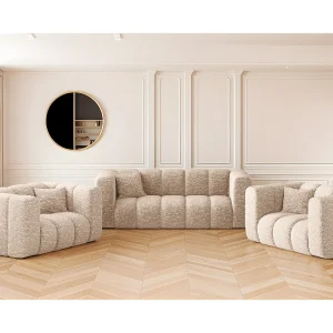 Bankstel 2+1+1 bankstel serie Grand stilvol, stof Haga Ecru Bankstel 2+1+1 bankstel serie Grand stilvol, stof Haga Ecru