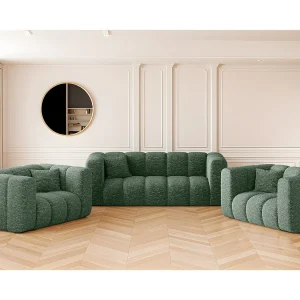 Bankstel 2+1+1 bankstel serie Grand stilvol, stof Haga Groen