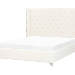 Bed fluweel gebroken wit 140 x 200 cm LUBBON Bed fluweel gebroken wit 140 x 200 cm LUBBON