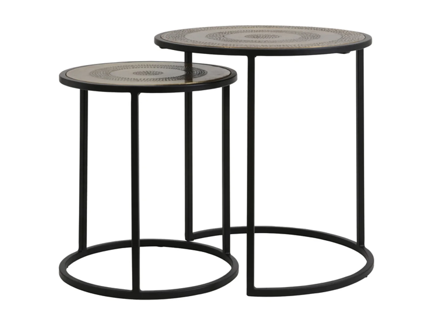 Bijzettafel KOME - Ø50x52cm - Zwart - Set van 2