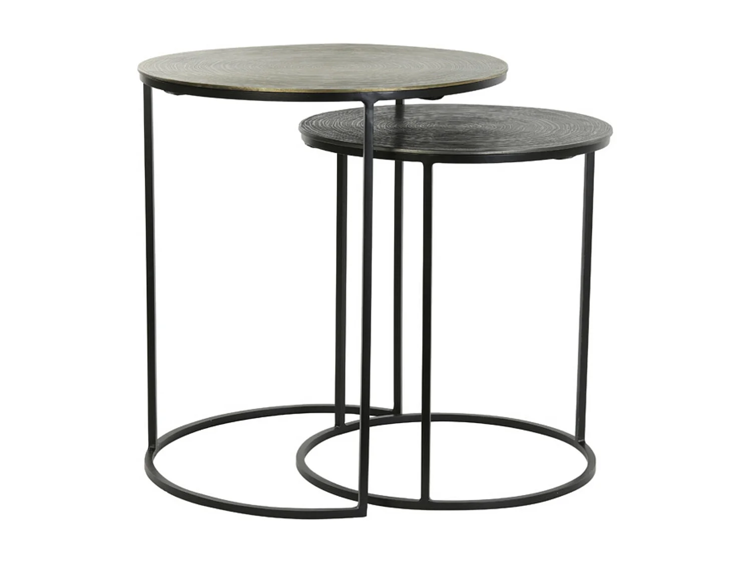 Bijzettafel PRIMO - Ø49x52cm - Brons - Set van 2