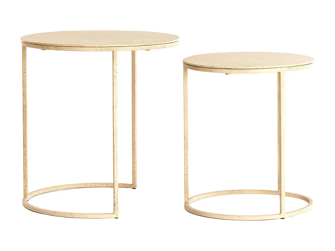 Bijzettafel SADAR - Ø52x46cm - Bruin - Set van 2