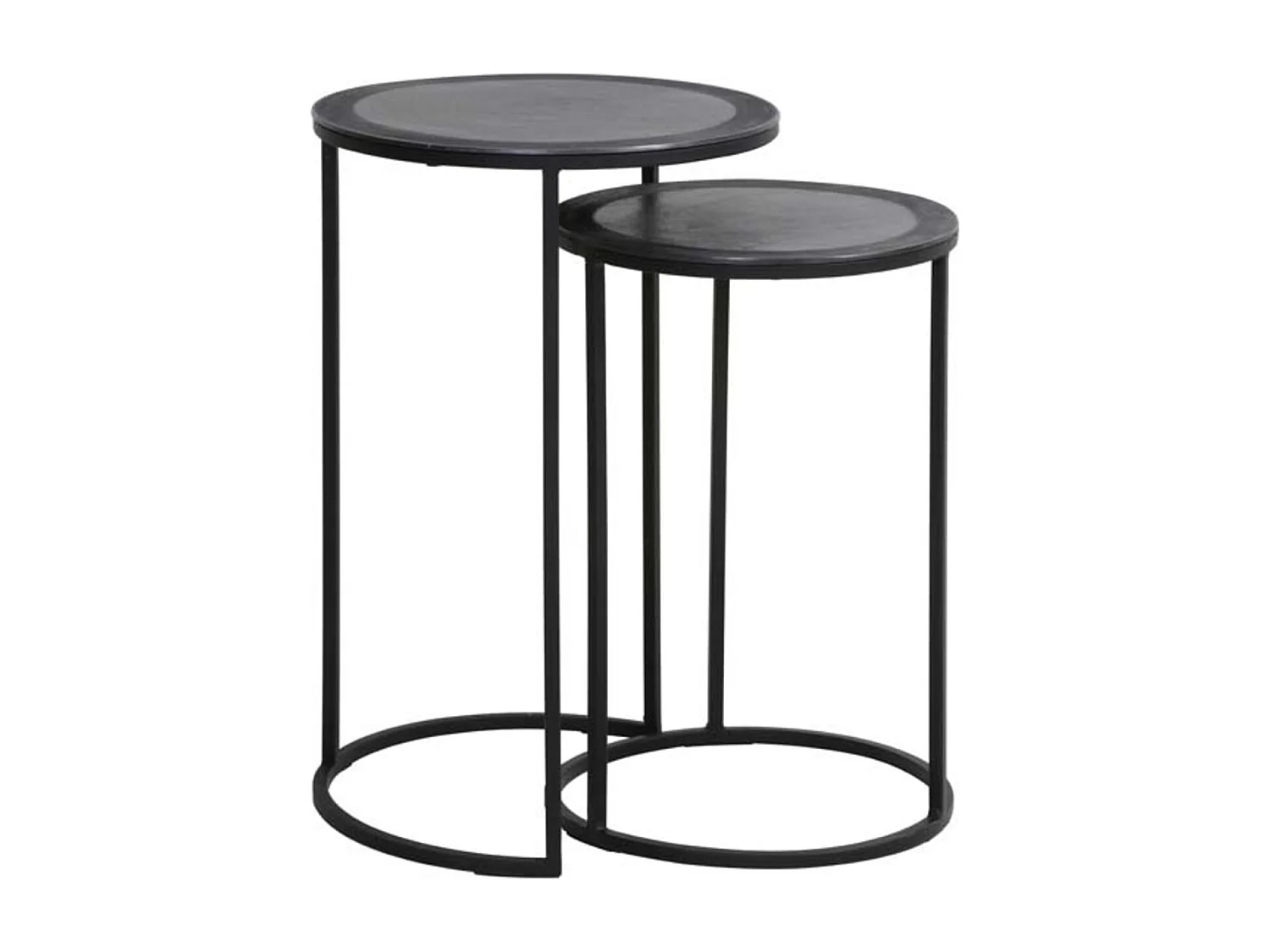 Bijzettafel TALCA - Ø40x60cm - Zwart - Set van 2