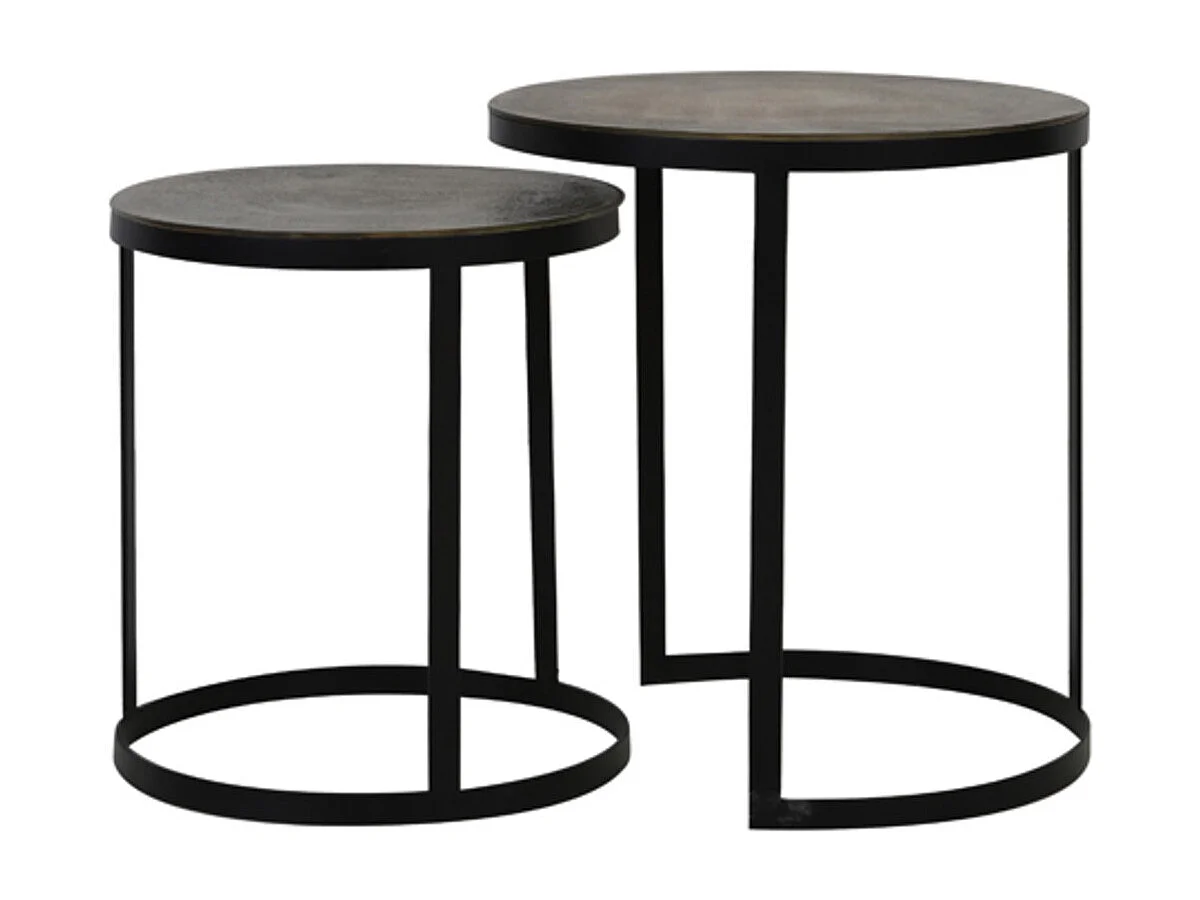 Bijzettafel TRELO - Ø49x52cm - Brons - Set van 2