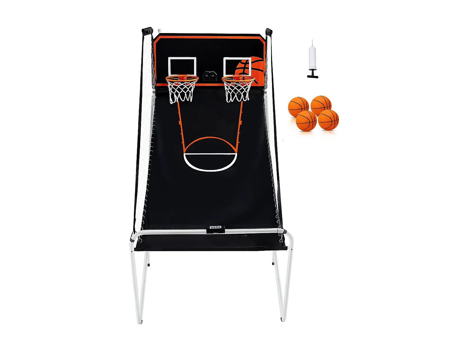 Basketbalring, SucceBuy Indoor Double Shot Opvouwbaar Basketbal Arcadespel, 2 Spelers, 4 Ballen