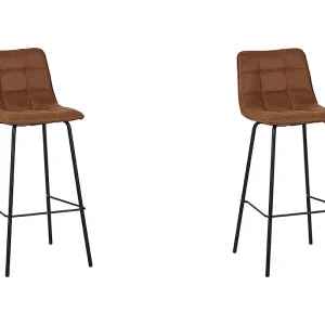 Barkruk Bistro – Cognac – Micro Suede – set van 2