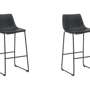 Barkruk Risto – Zwart – PU-Leder – Zithoogte 75 – set van 2 Barkruk Risto – Zwart – PU-Leder – Zithoogte 75 – set van 2