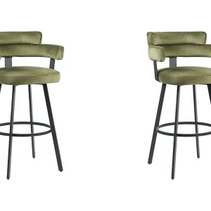 Barkruk Bardio – Hunter – Fluweel – Zithoogte 75 – set van 2