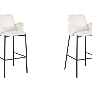 Barkruk Joni – Beige – Fluweel – Zithoogte 78 cm – set van 2 Barkruk Joni – Beige – Fluweel – Zithoogte 78 cm – set van 2