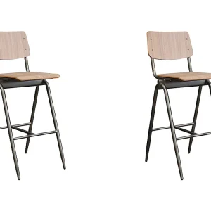 Barkruk Solid – Bruin – Hout – Zithoogte 75 – set van 2 Barkruk Solid – Bruin – Hout – Zithoogte 75 – set van 2