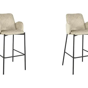 Barkruk Joni – Beige – Fluweel – Zithoogte 78 cm – set van 2 Barkruk Joni – Beige – Fluweel – Zithoogte 78 cm – set van 2