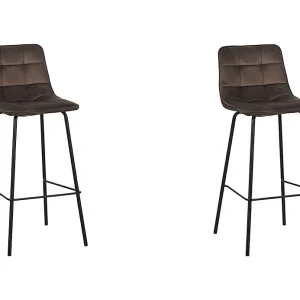 Barkruk Bistro – Taupe – Fluweel – set van 2