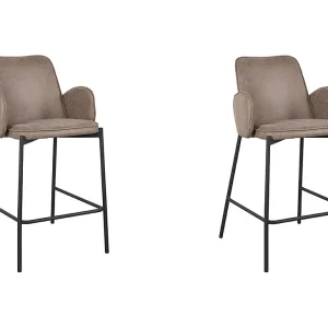 Barkruk Joni – Taupe – Micro Suede – Zithoogte 65 cm – set van 2 Barkruk Joni – Taupe – Micro Suede – Zithoogte 65 cm – set van 2