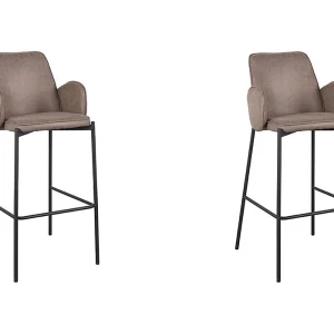 Barkruk Joni – Taupe – Micro Suede – Zithoogte 78 cm – set van 2 Barkruk Joni – Taupe – Micro Suede – Zithoogte 78 cm – set van 2