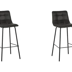 Barkruk Bistro – Antraciet – Micro Suede – set van 2