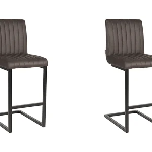 Barkruk Milo – Antraciet – Microfiber – Zithoogte 65 – set van 2 Barkruk Milo – Antraciet – Microfiber – Zithoogte 65 – set van 2
