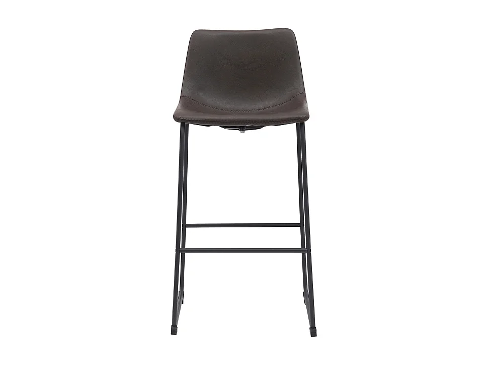 Barkruk Risto - Donkerbruin - PU-Leder - Zithoogte 75 - set van 2