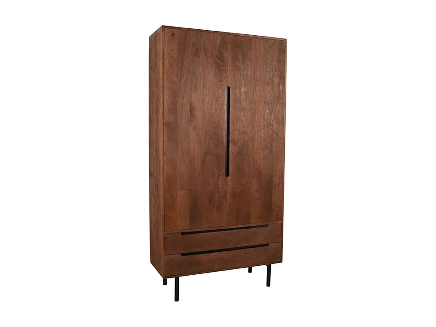 Bergkast Rio - Espresso - Mangohout - 2-Deurs - 200 cm
