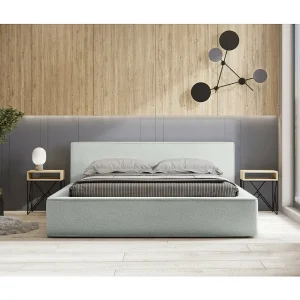 Bed met opbergruimte VELORA – Wit gekruld – 180×200 cm – Stof met wollen effect – Verstelbare lattenbodem – Ingebouwde opbergruimte Bed met opbergruimte VELORA – Wit gekruld – 180×200 cm – Stof met wollen effect – Verstelbare lattenbodem – Ingebouwde opbergruimte