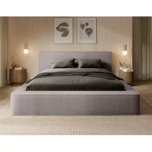 Bed met opbergruimte VELORA – Rosé taupe bouclé – 180×200 cm – Zacht fluwelen stof – Verstelbare lattenbodem – Ingebouwde opbergruimte Bed met opbergruimte VELORA – Rosé taupe bouclé – 180×200 cm – Zacht fluwelen stof – Verstelbare lattenbodem – Ingebouwde opbergruimte