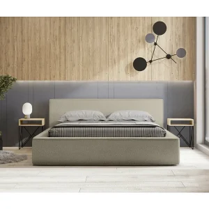Bed met opbergruimte VELORA – Natuurlijk gekruld linnen – 180×200 cm – Stof met wol effect – Opklapbare lattenbodem – Ingebouwde opslag Bed met opbergruimte VELORA – Natuurlijk gekruld linnen – 180×200 cm – Stof met wol effect – Opklapbare lattenbodem – Ingebouwde opslag