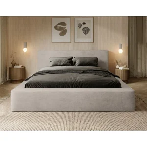 Bed met opbergruimte VELORA – Zandkleur – 180×200 cm – Zacht fluwelen stof – Verstelbare lattenbodem – Ingebouwde opbergruimte Bed met opbergruimte VELORA – Zandkleur – 180×200 cm – Zacht fluwelen stof – Verstelbare lattenbodem – Ingebouwde opbergruimte