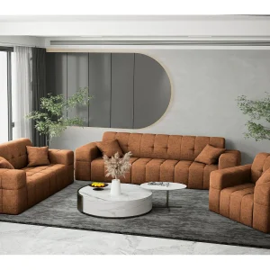 Bankstel 3+2+1 Bankstel serie NIMES stijlvolle stof Perfect Harmony Orange Bankstel 3+2+1 Bankstel serie NIMES stijlvolle stof Perfect Harmony Orange