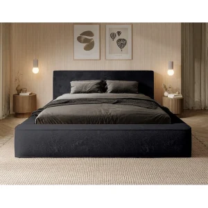 Bed met opbergruimte ORLANE – Zwart Leisteen Polar – 180×200 cm – Opklapbare lattenbodem – Luxe design Bed met opbergruimte ORLANE – Zwart Leisteen Polar – 180×200 cm – Opklapbare lattenbodem – Luxe design