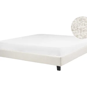 Bed bouclé crème 180 x 200 cm ROANNE Bed bouclé crème 180 x 200 cm ROANNE