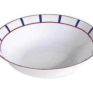 Baskische Slaakom Blauw 26cm Nova Styl – Wit Porselein – Rood en Blauw Decor Baskische Slaakom Blauw 26cm Nova Styl – Wit Porselein – Rood en Blauw Decor