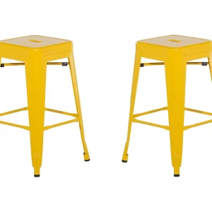 Barkruk set van 2 staal geel CABRILLO M Barkruk set van 2 staal geel CABRILLO M