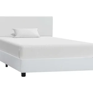 Bedframe kunstleer wit 100×200 cm