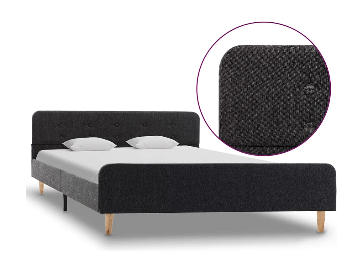Bedframe jute donkergrijs 140x200 cm