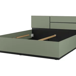Bed HAVANA 180×200 cm – Kleur saliegroen en zwart – Modern design bed voor volwassen slaapkamer Bed HAVANA 180×200 cm – Kleur saliegroen en zwart – Modern design bed voor volwassen slaapkamer