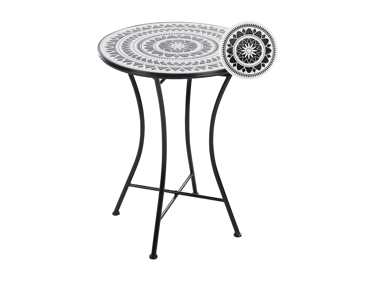 Bistrotafel COMISO 60 cm 60 cm Metaal Zwart/wit