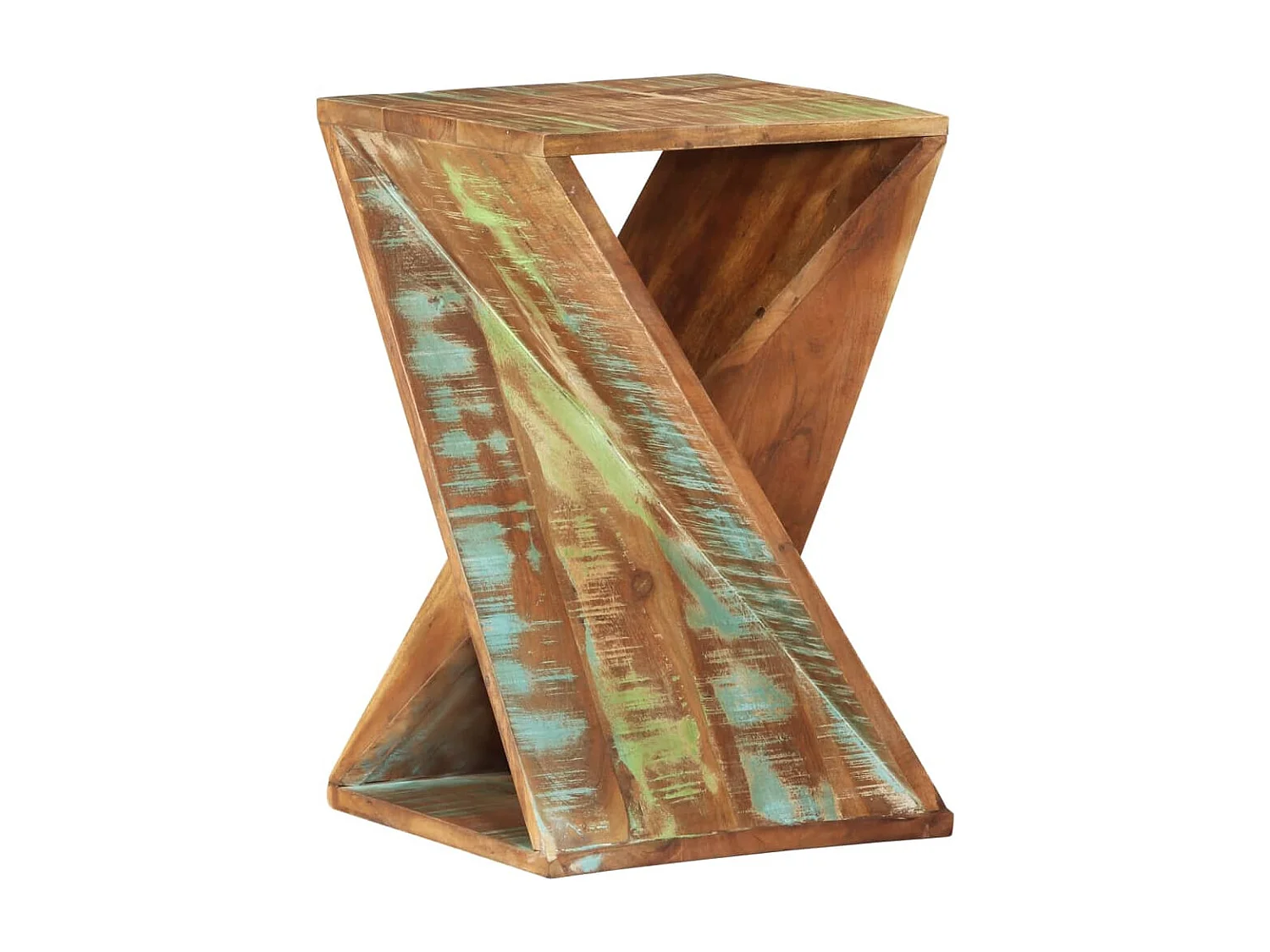 Bijzettafel 35x35x55 cm massief gerecycled hout