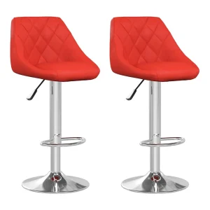 Barstoelen 2 st kunstleer rood Barstoelen 2 st kunstleer rood