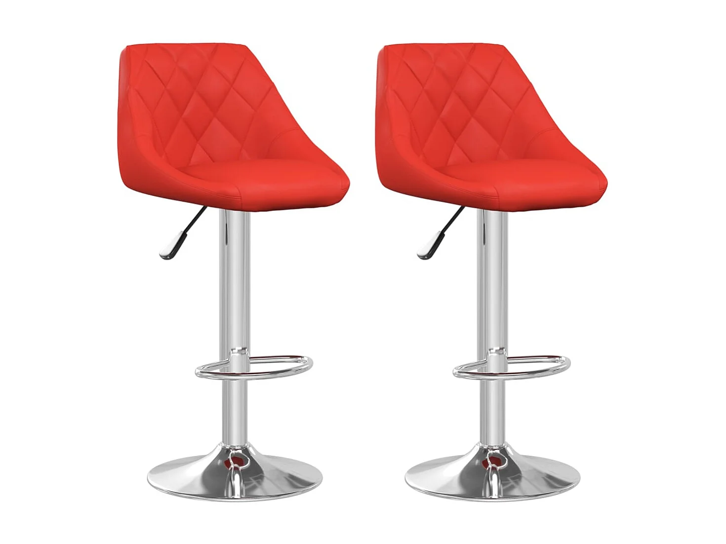 Barstoelen 2 st kunstleer rood