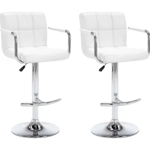 Barstoelen 2 st kunstleer wit Barstoelen 2 st kunstleer wit