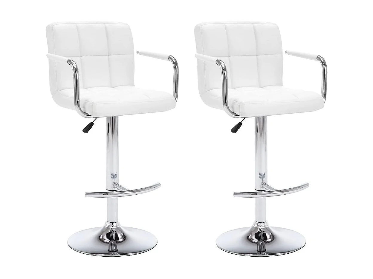 Barstoelen 2 st kunstleer wit