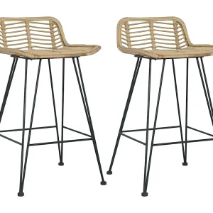 Barstoelen 2 st natuurlijk rattan Barstoelen 2 st natuurlijk rattan