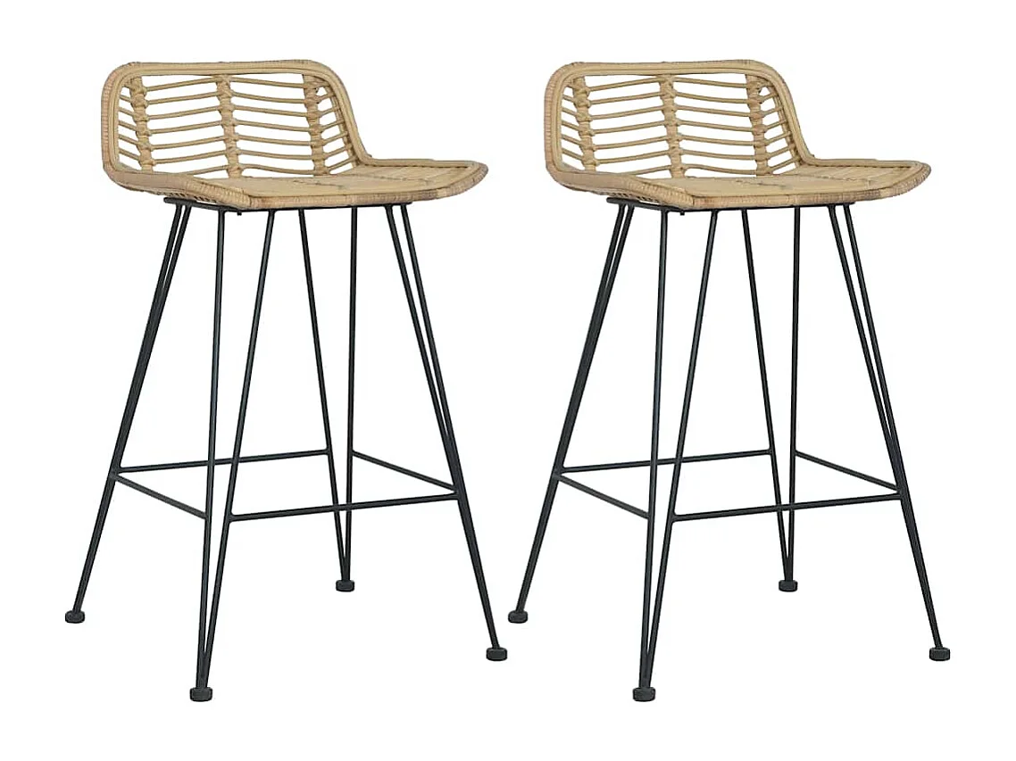 Barstoelen 2 st natuurlijk rattan