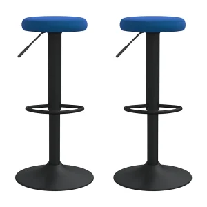 Barkrukken 2 st fluweel blauw Barkrukken 2 st fluweel blauw