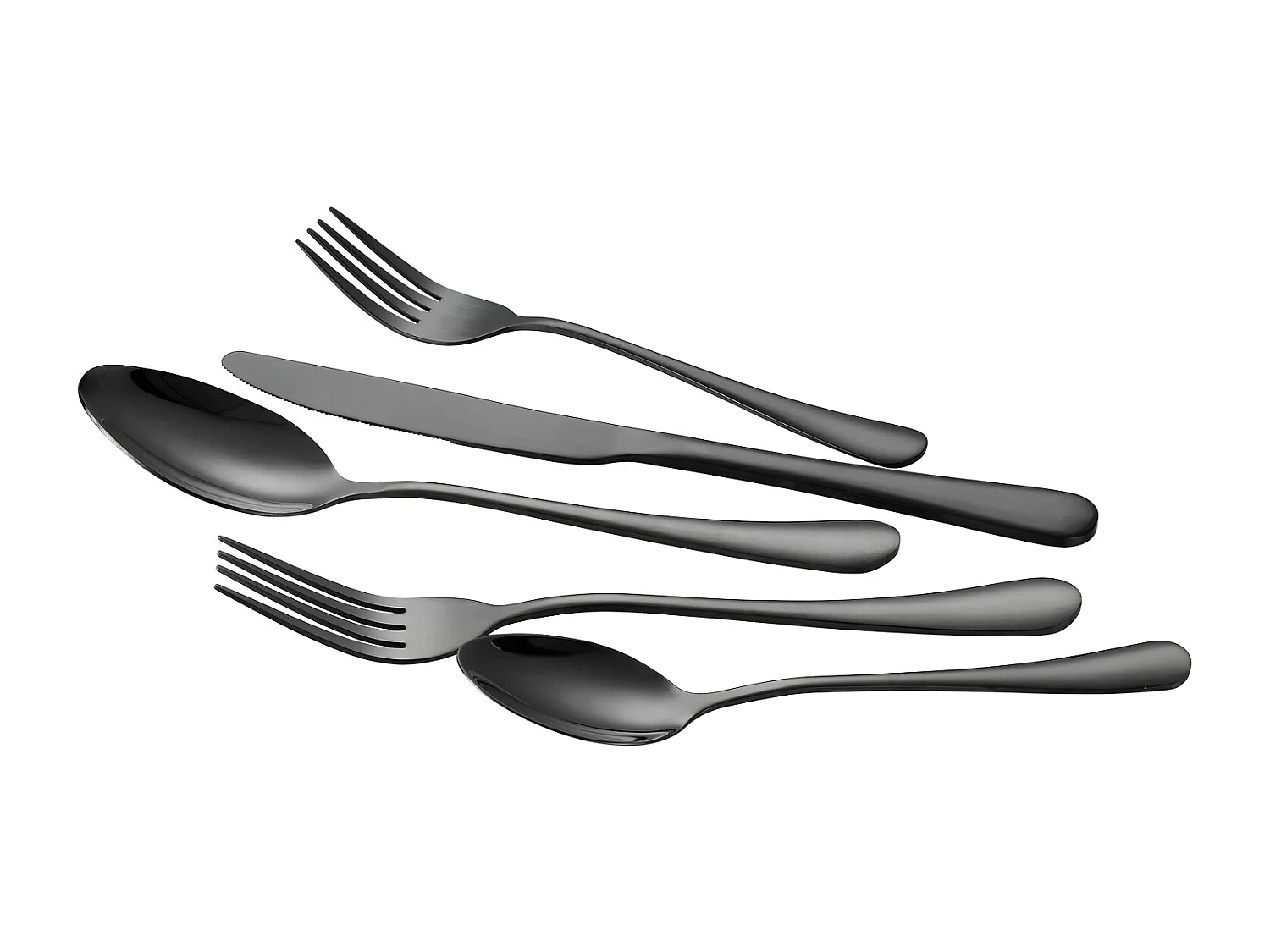 Bestekset SucceBuy 30-Delige Roestvrijstalen Bestekset, Servies voor 6 Personen, Zwart.