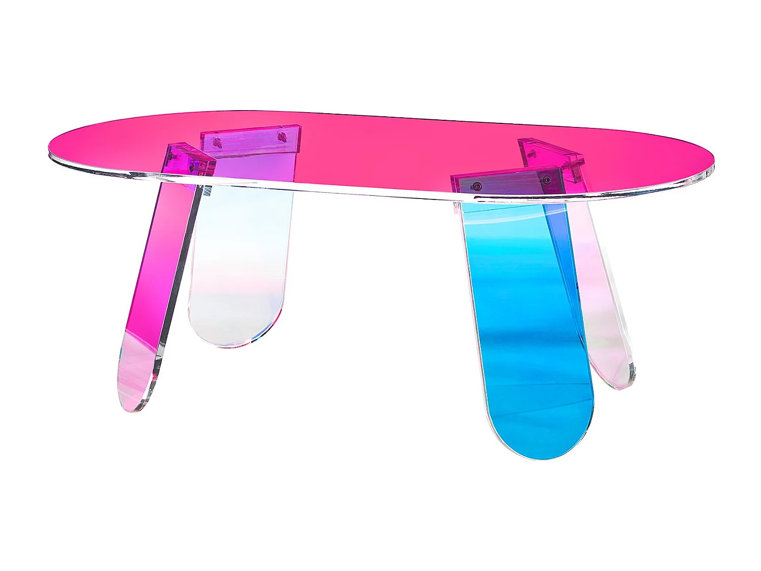 Bijzettafel SucceBuy in Acryl Bijzettafel Iridescent van 35cm voor Woonkamer, Terras, Binnenplaats, Snack/Drank/Eten